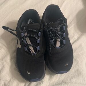 On Running Black and Blue Athletic Shoes